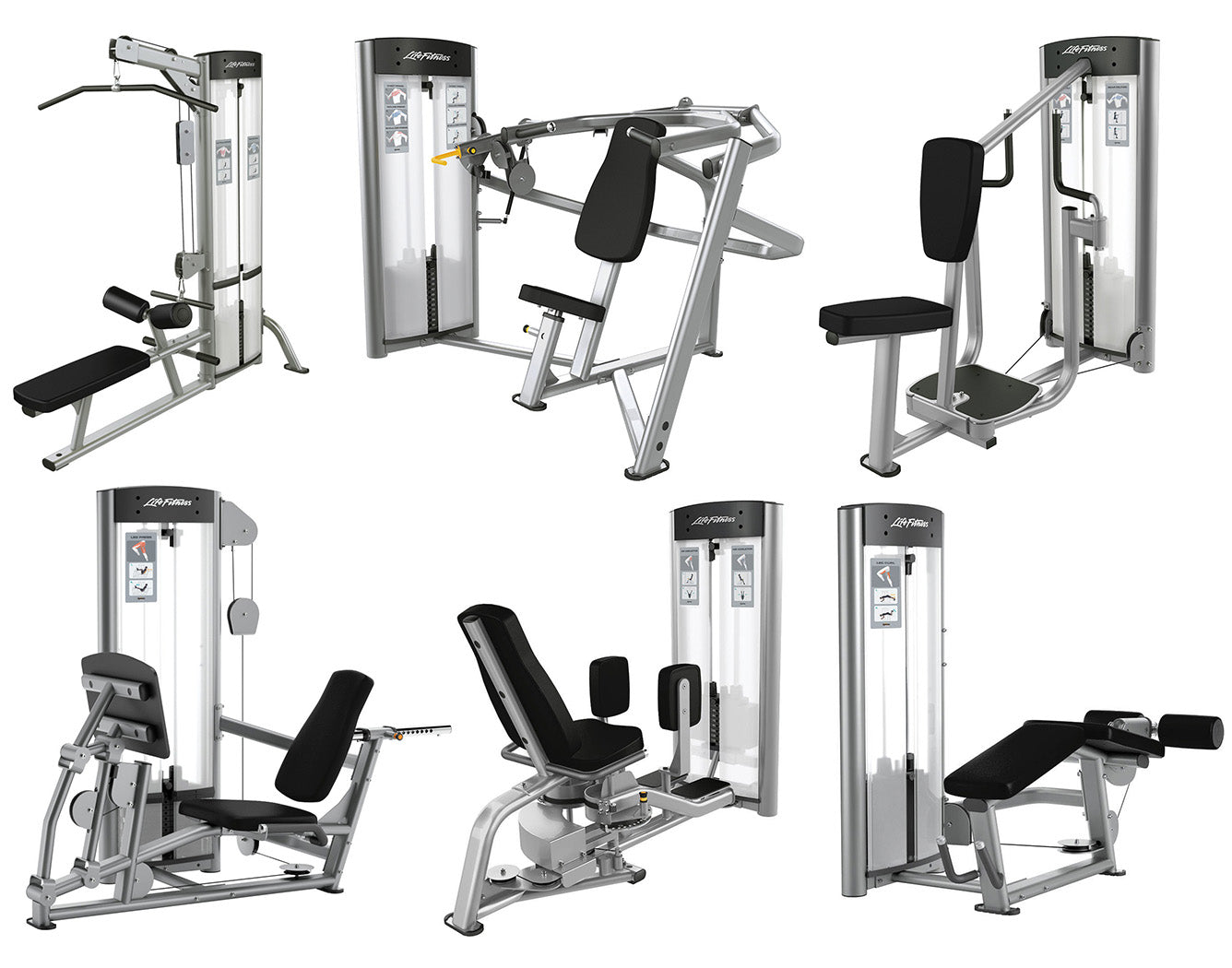Life Fitness Optima Series - 2 in 1 Kombigeräte - 6 Kraftgeräte im Set, perfekt für Hotel, Firmenfitness, Verein oder kleiner Fitnessraum, gebraucht