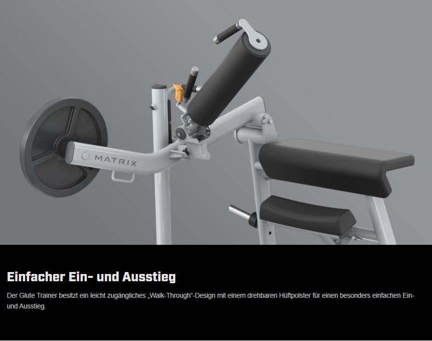 Matrix Magnum Glute Trainer MG-PL78, hip thrust machine, glute machine, buttock machine for buttock training, frame color black, used - refurbished condition