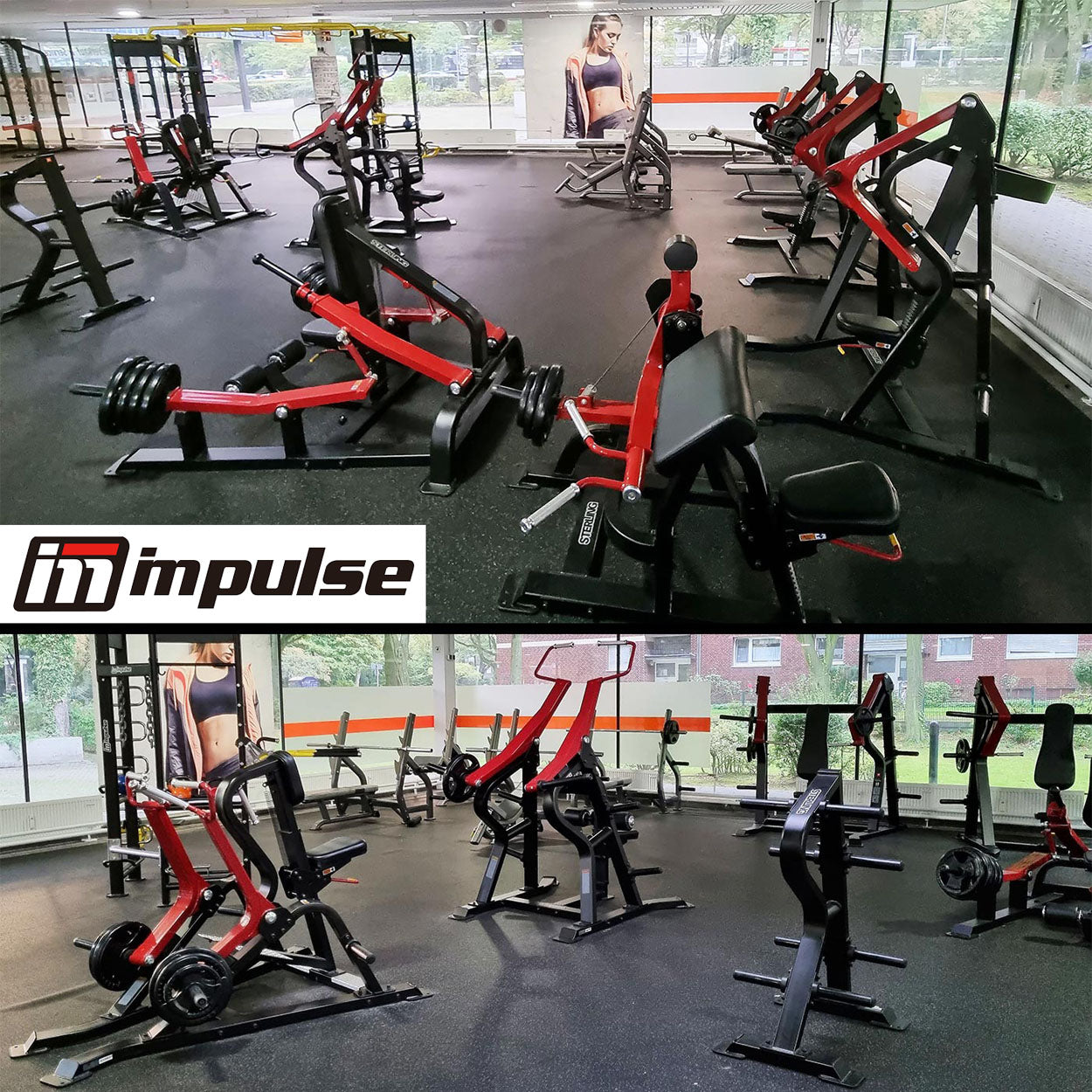 Impulse Fitness - 66 Fitnessgeräte Set - Erst 3 Jahre alt, Kraftgeräte, Cardiogeräte, Plate loaded Geräte, Bänke, Racks etc - komplettes Fitnessstudio - gebraucht - TOP Zustand