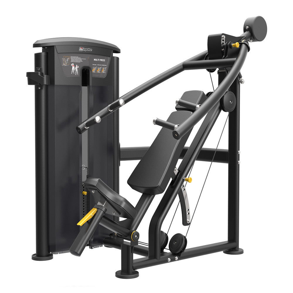 Impulse Fitness Bench Press, Incline Bench Press, Shoulder Press, 3-in-1 Combo Machine, IT9529, Multi Press, 90kg Weight Stack, Black Edition