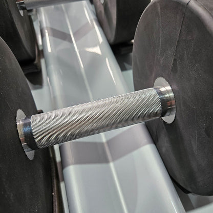 Matrix or Franziski Sport PU polyurethane dumbbell set from 2 to 20 kg in 2 kg increments (10 pairs) color black-blue, including Matrix dumbbell rack (very stable), used - very good condition