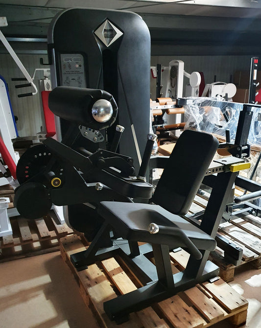 Dank Sport leg extension and leg curl combination device 2 in 1, leg curl and leg extension, frame black, upholstery black, exhibition device - assembled