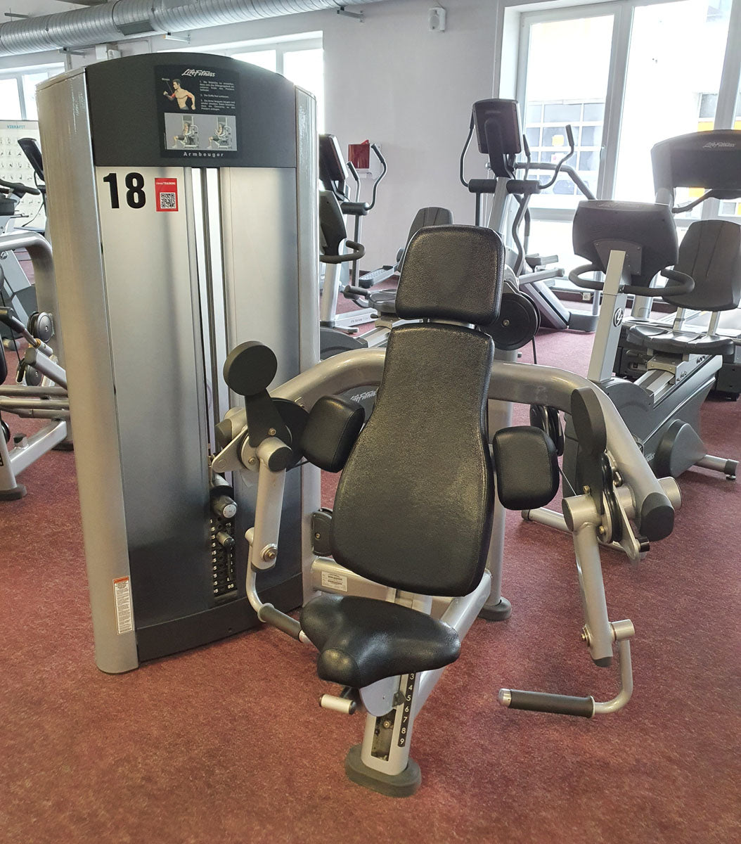 Life Fitness Set 10 Kraftgeräte, Signature Serie, Rahmen Silber, Polster Schwarz, gebraucht - überholter Zustand