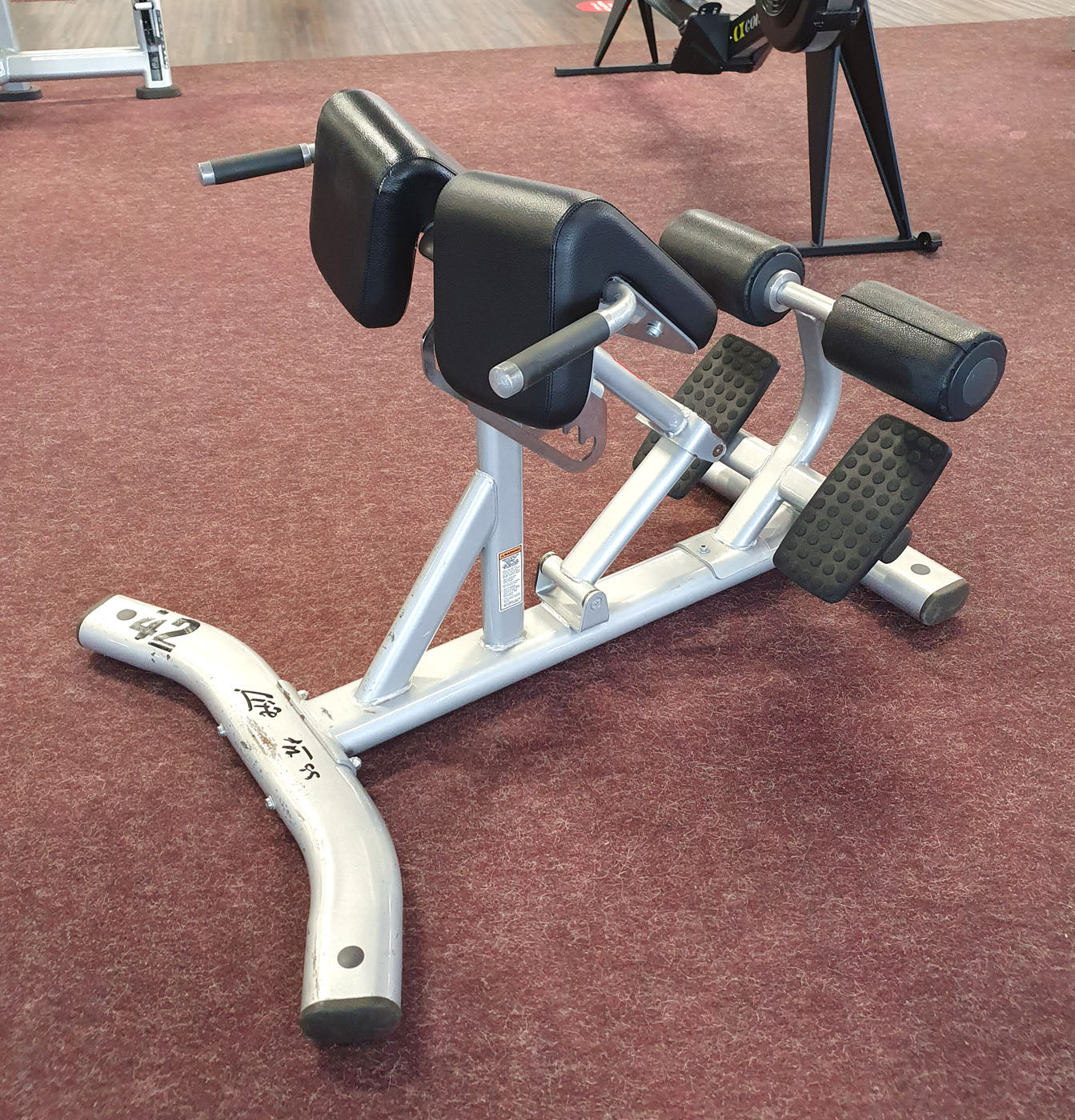 Life Fitness Hyperextension / Back Extension, Silver Frame, Used - Refurbished Condition