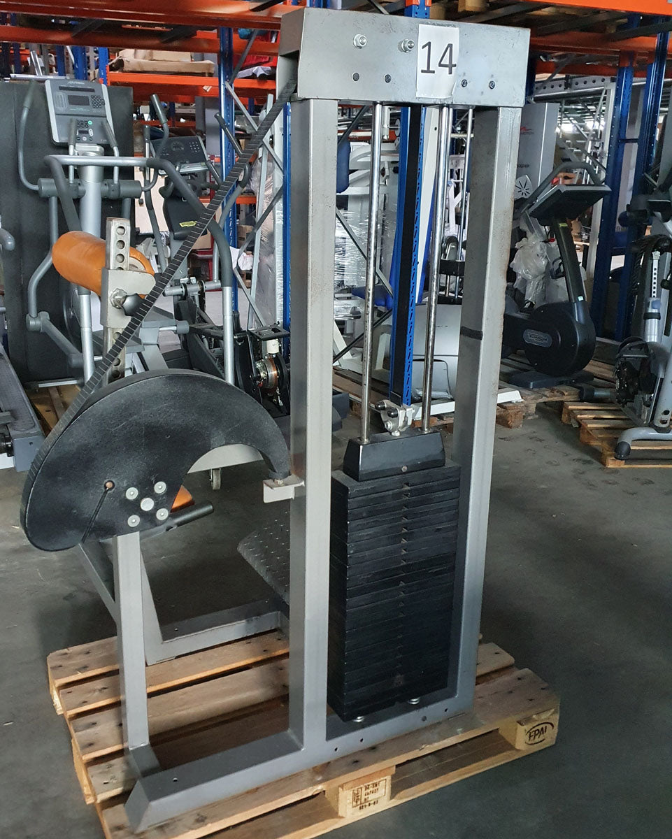 Gym80 back extension machine, hyperextension, back extension, old school, 120kg weight block, used
