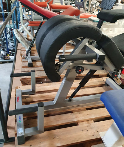 Norsk/ Sanimed Rückenstreckerbank, 45 Grad, Hyperextension, verstellbar, Rahmenfarbe Grau/Silber, Polsterfarbe Schwarz, gebraucht - überholter Zustand
