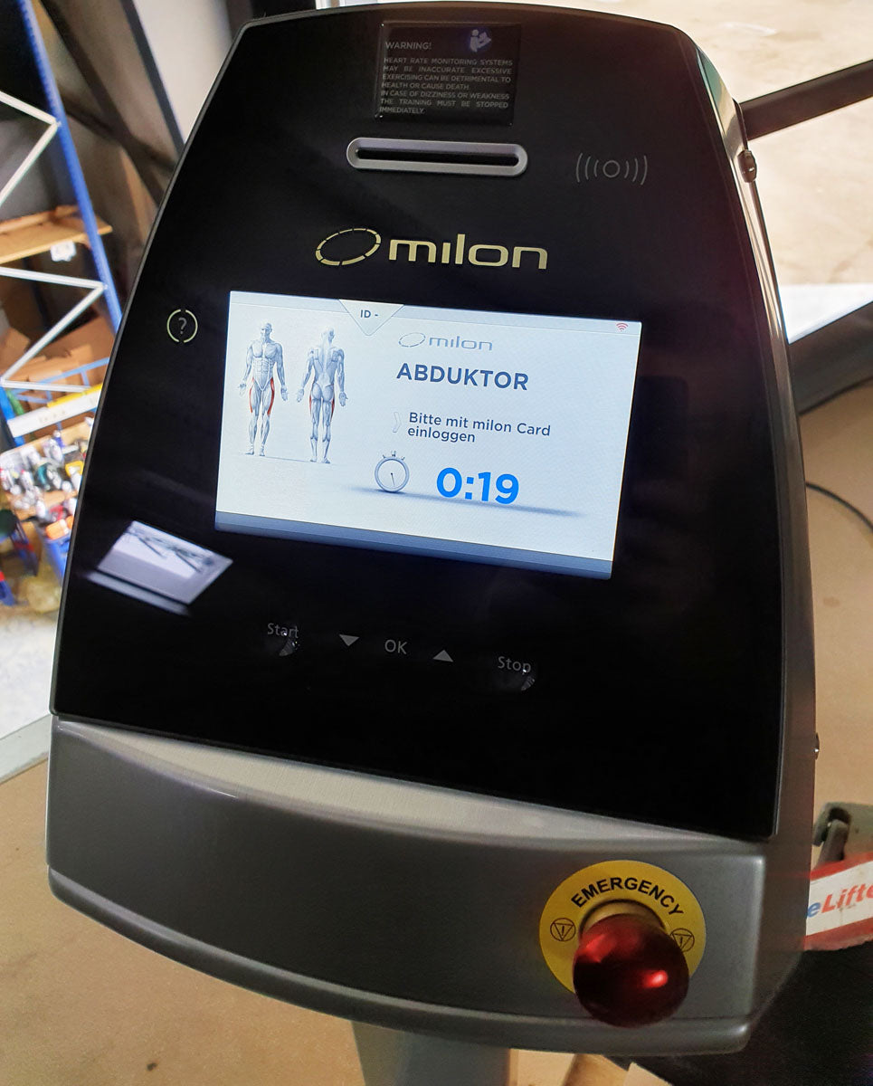 Milon Premium Adductors - Abductor machines, Hip Abductor and Adductor, 2 machines in a set, brushed aluminum housing, used - refurbished condition