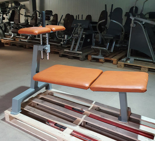 Sportsart adjustable abdominal bench, Adjustable Decline/Abdominal Crunch Bench, frame color silver-grey, used - tested condition