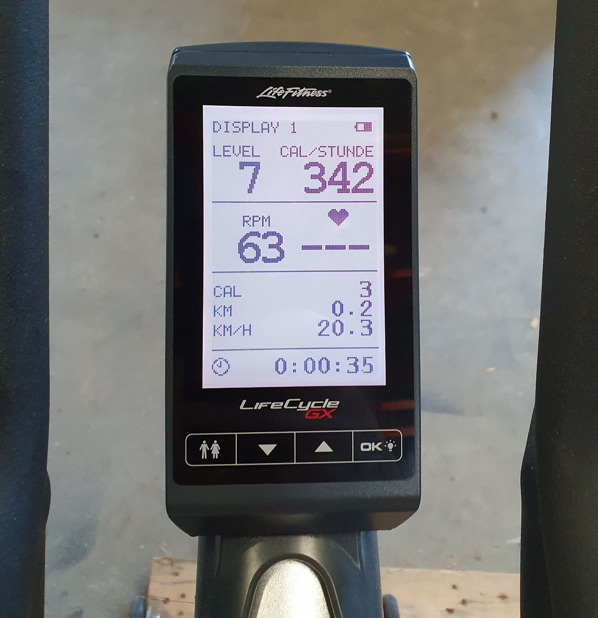 Life Fitness Lifecycle GX Indoor Cycle - mit LCD Computer-Display, gebraucht - überholter Zustand
