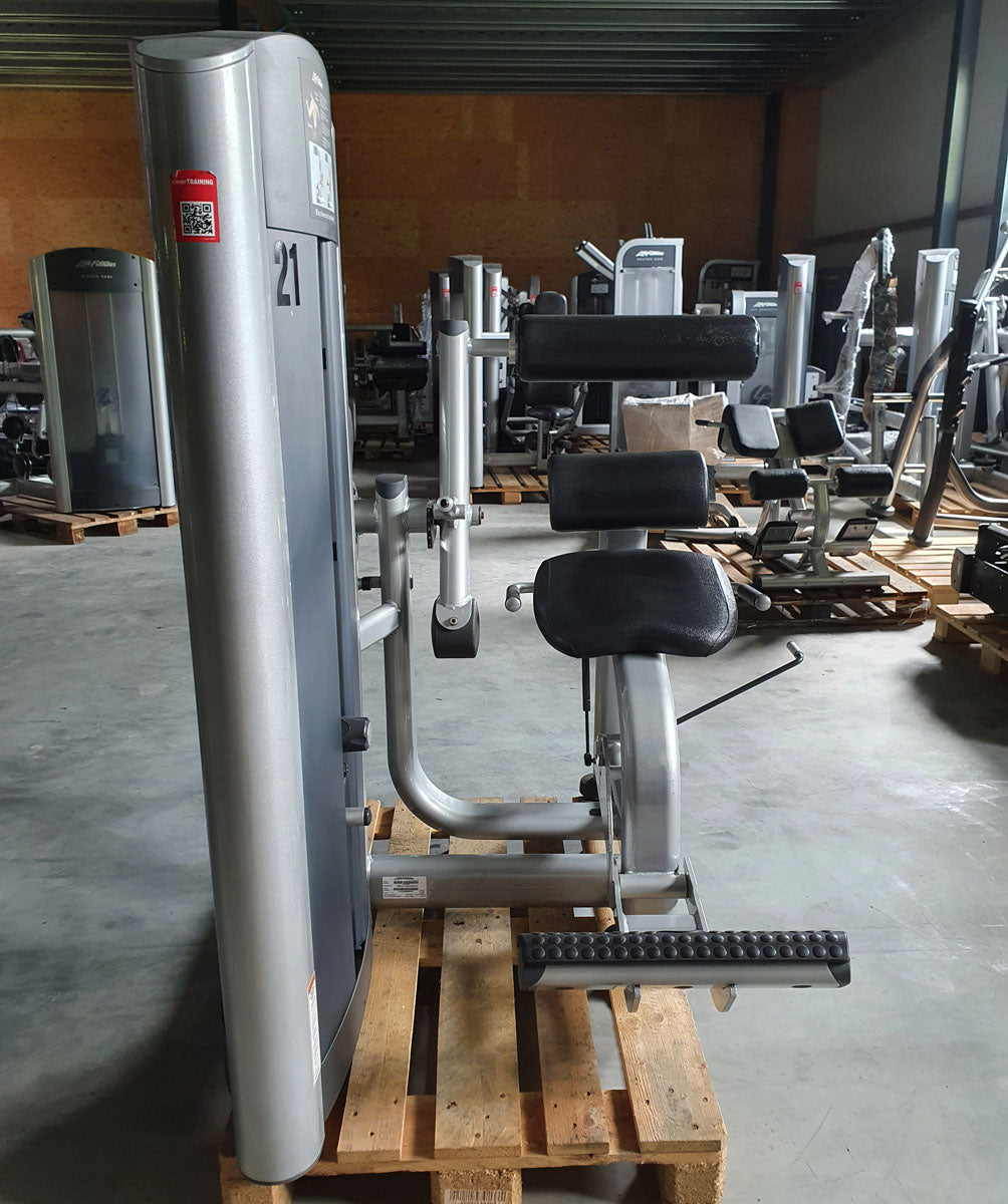 Life Fitness Back Extension, Rückenstreckermaschine, Hyperextension, Signature Series, Rahmenfarbe Silber, Polsterfarbe Schwarz, gebraucht - überholter Zustand