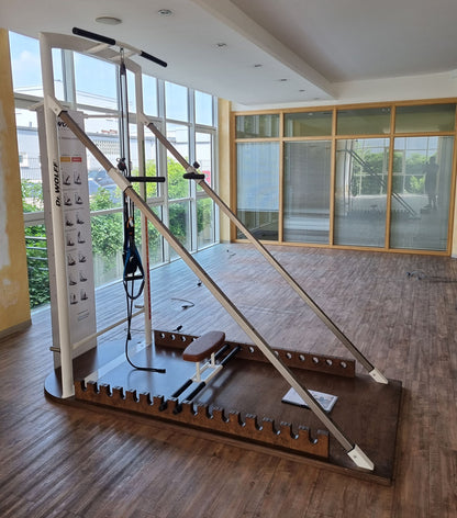 Dr. Wolff Functional Training Station 786, Rahmenfarbe Weiß, Polsterfarbe Braun, gebraucht - überholter Zustand