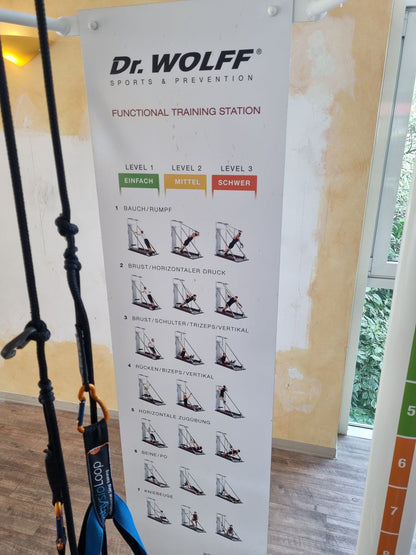 Dr. Wolff Functional Training Station 786, Rahmenfarbe Weiß, Polsterfarbe Braun, gebraucht - überholter Zustand