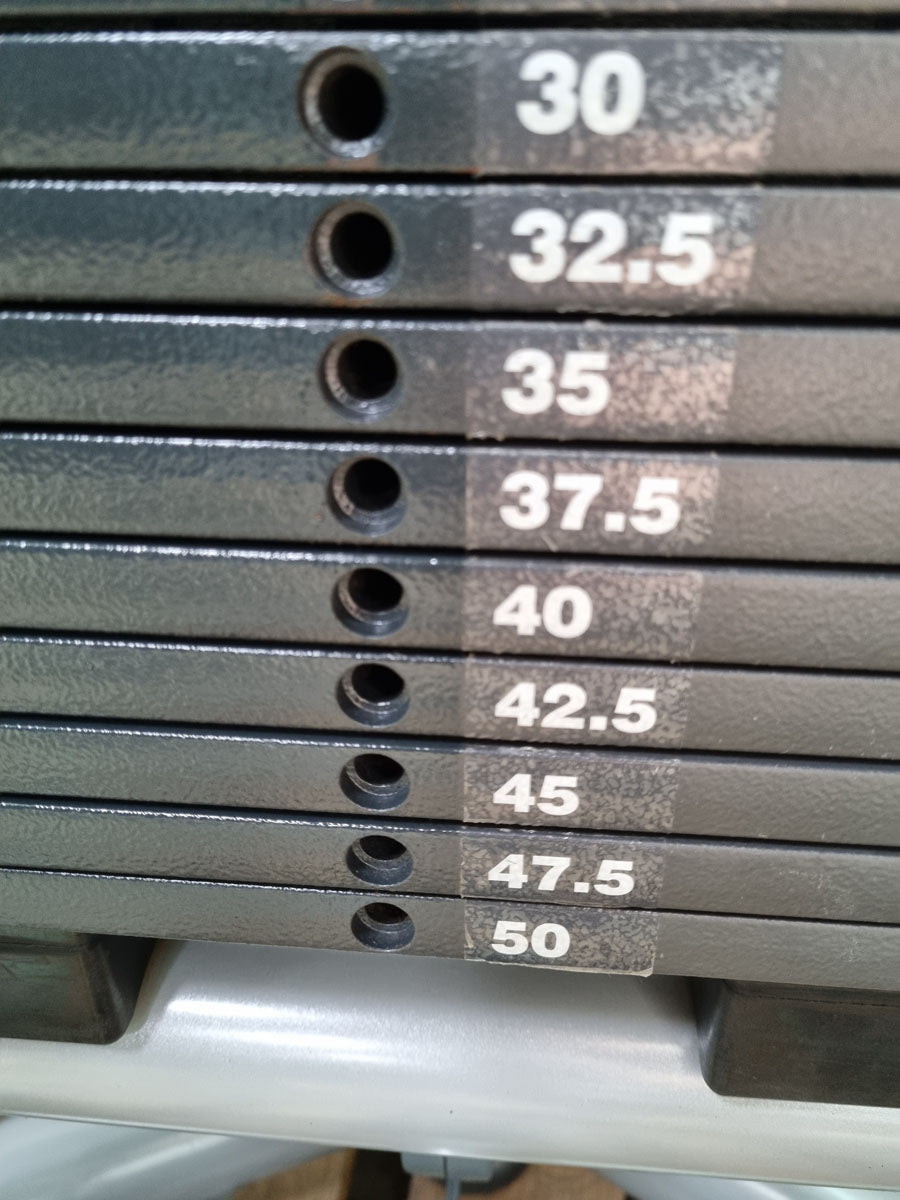 TechnoGym cable pulley, cable crossover, cable pulley from top and bottom, frame color silver, used - refurbished condition