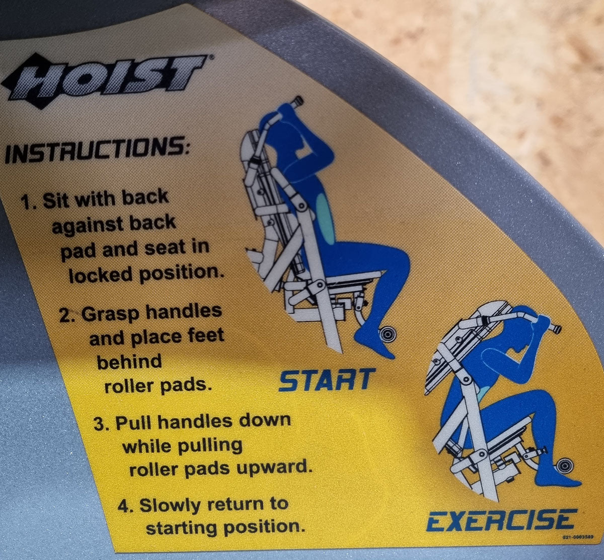 Hoist Roc-Abs Machine, Bauchmaschine Roc it Serie, Abdominal Crunch, Plate loaded, Rotation, Rahmenfarbe Silber, Polsterfarbe Blau, gebraucht - überholter Zustand