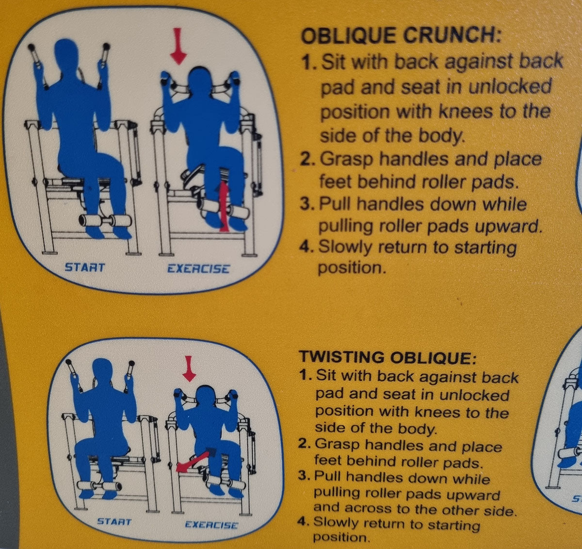 Hoist Roc-Abs Machine, Bauchmaschine Roc it Serie, Abdominal Crunch, Plate loaded, Rotation, Rahmenfarbe Silber, Polsterfarbe Blau, gebraucht - überholter Zustand