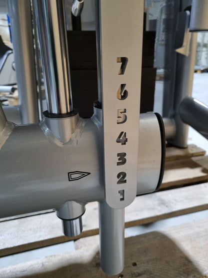 Gym80 Gluteus Kick Kneeling 3004 Sygnum, butt machine, frame color silver, upholstery color orange, used - refurbished condition