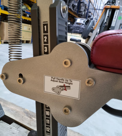 Life Fitness Rudern mit Bruststütze, Row, Pro2 Serie, Rahmenfarbe Silber, Polsterfarbe Rot, gebraucht - überholter Zustand