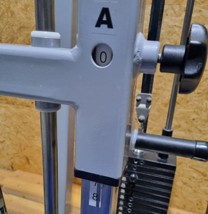 SVG Rumpfrotator - Rotationsmaschine - seitliche Bauchmuskeln, Rahmenfarbe Silber, Polsterfarbe Blau,  gebraucht - überholter Zustand