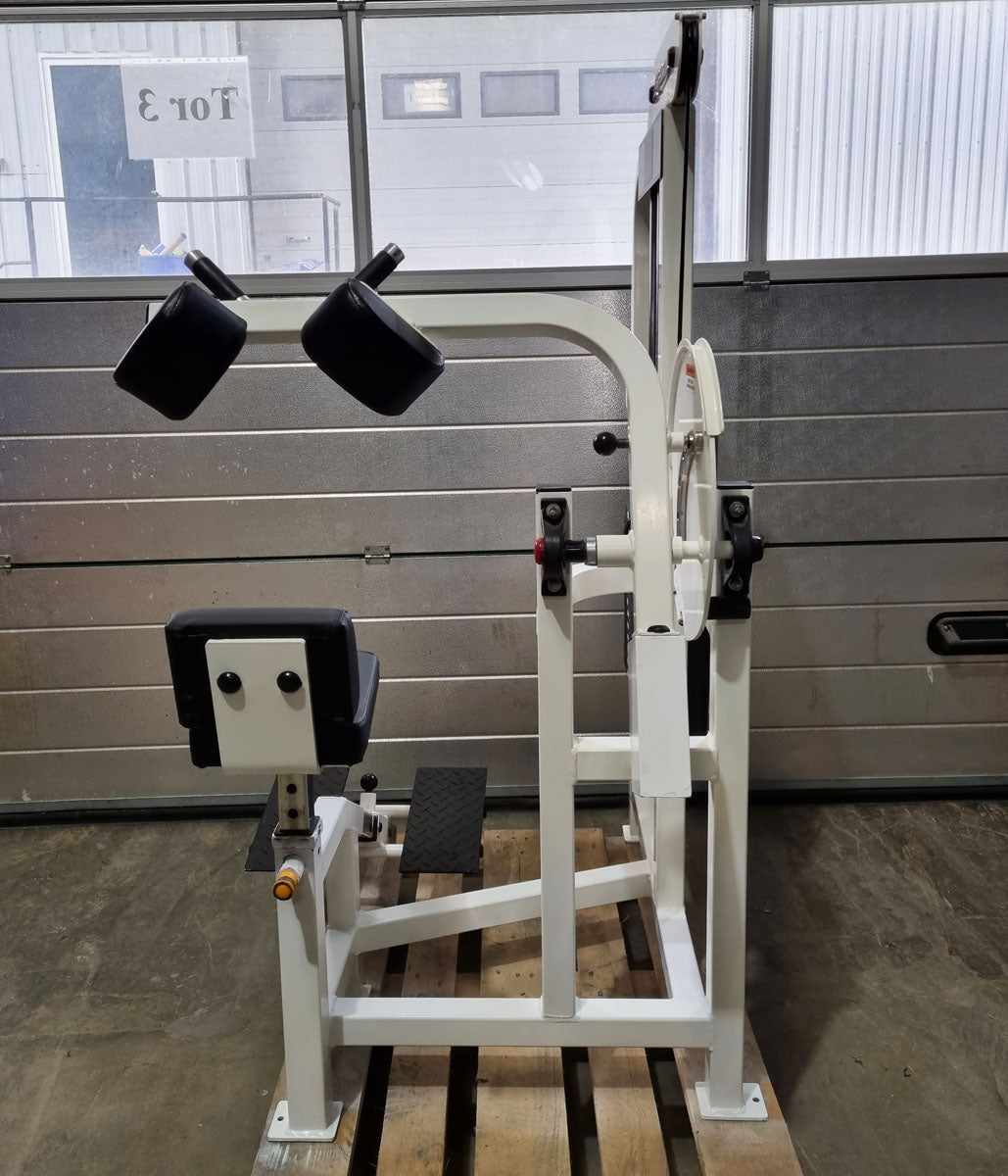 Life Fitness Pro 2 Bauchmaschine, Ab Crunch, Bauchbeuger, Abdominal Crunch, Rahmenfarbe Weiß, Polsterfarbe Schwarz, gebraucht - überholter Zustand