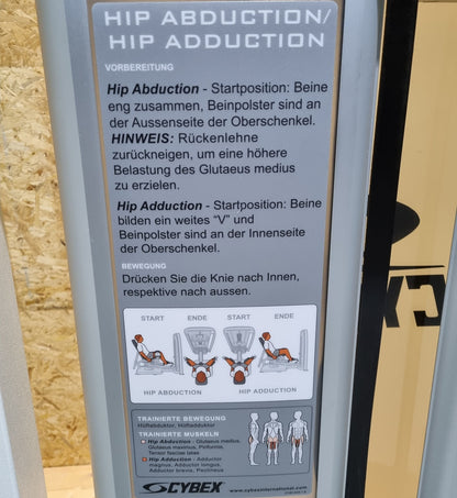 Cybex Eagle Abduktoren und Adduktoren Kombimaschine 2 in 1 - Hip Abduction and Hip Adduction, Rahmenfarbe Weiß, Polsterfarbe Schwarz, gebraucht - überholter Zustand