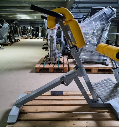 SVG Hyperextension 45° - Rückenstreckerbank, verstellbar, Rahmenfarbe Silber, Polsterfarbe Gelb, gebraucht - überholter Zustand