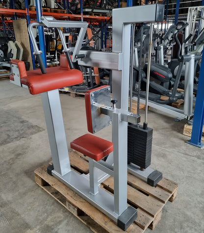 Gerva Trizepsmaschine horizontal, Triceps Extension, Rahmenfarbe Silber, Polsterfarbe Orange, gebraucht - geprüfter Zustand