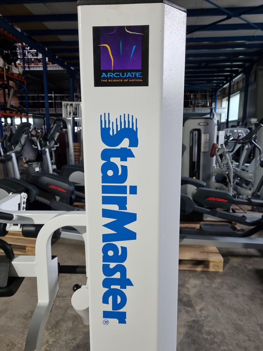 Stairmaster leg curl, seated, white, used, Pacific