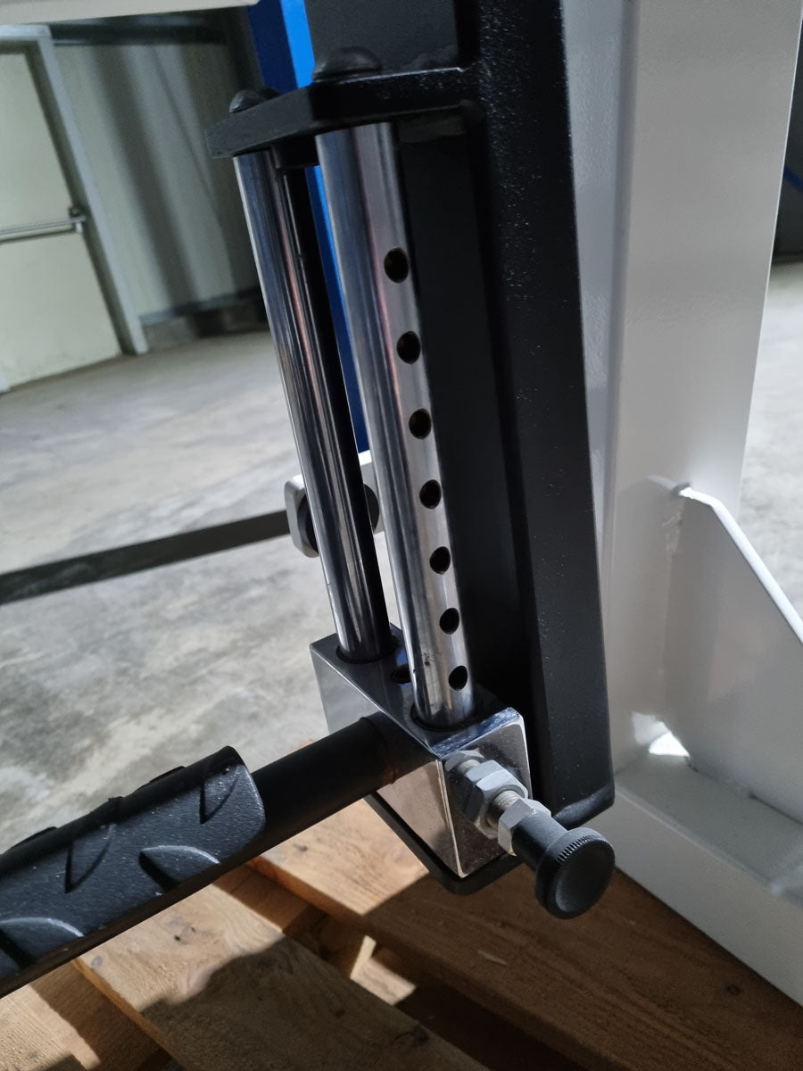 Gym80 standing buttock machine, gluteus machine, glutes kick radial, Edition Line, frame white, upholstery dark brown, used - refurbished condition