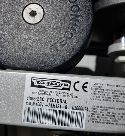 Technogym Butterfly, Pectoral Fly, Silverline, frame color silver, upholstery color beige, used - tested condition