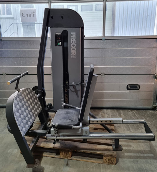 Precor Seated Leg Press, Compact Design, Frame Color Black, Upholstery Color Black, Used - Refurbished Condition