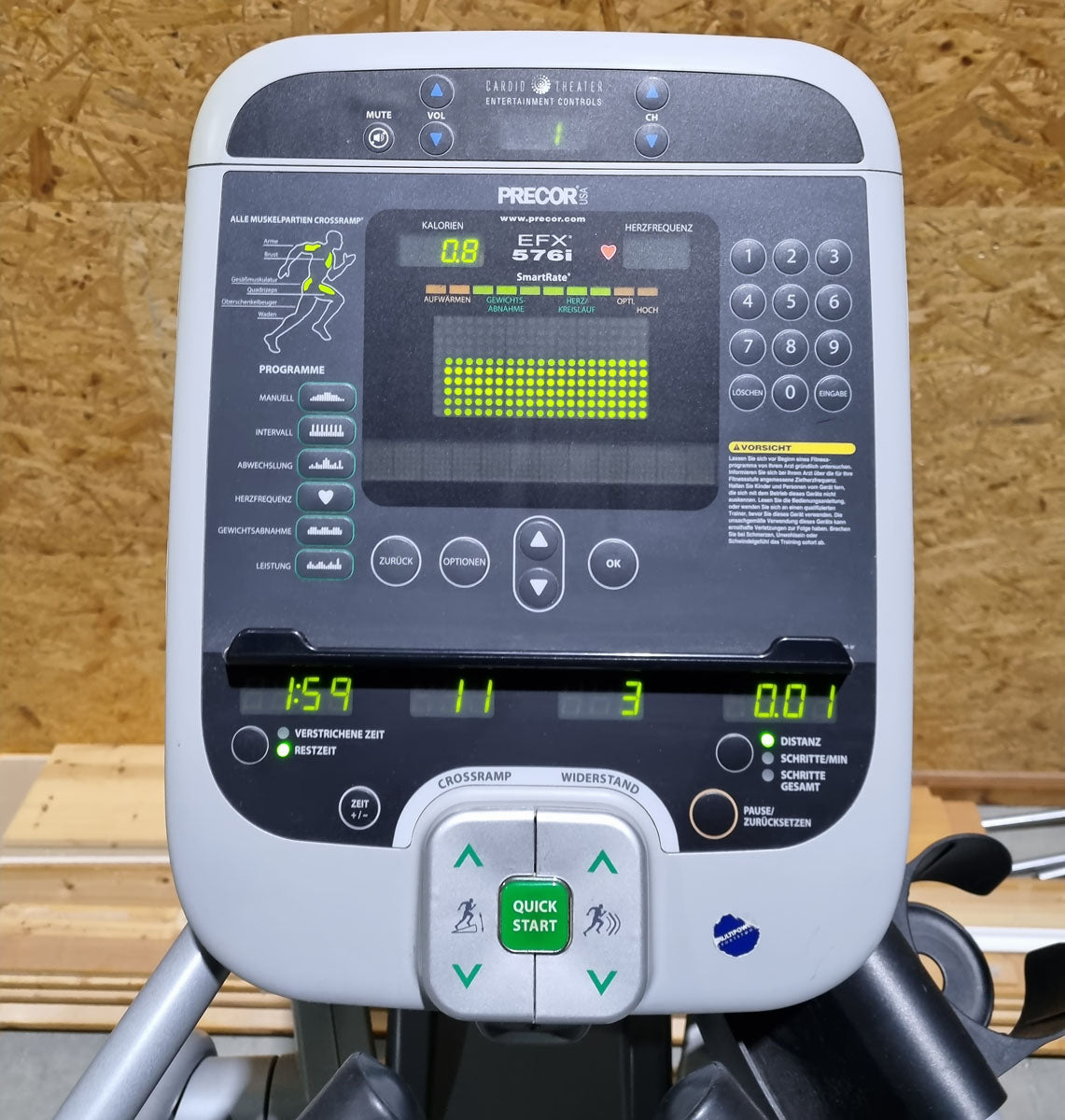 Precor Crosstrainer, EFX 576i mit CrossRamp - Steigung verstellbar, Ellipsentrainer - gebraucht - überholter Zustand - neues Display