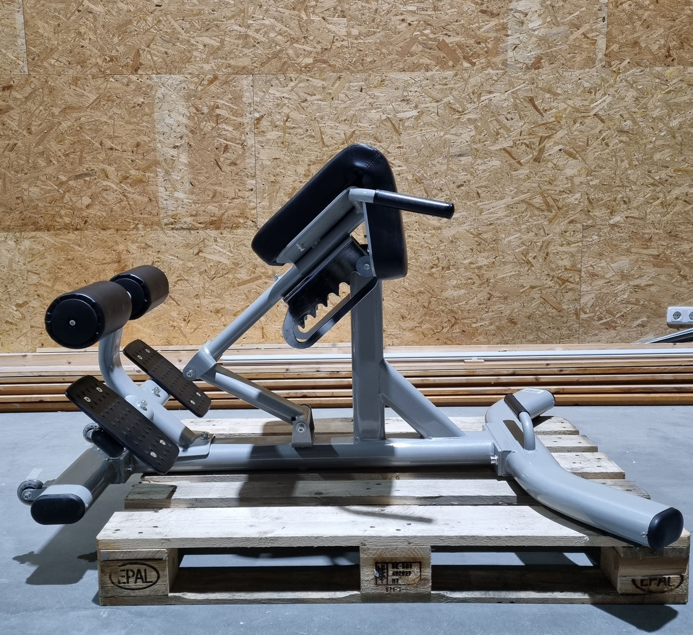 DankSport Rückenstreckerbank verstellbar - Hyperextension 45° - Back Extension - Silber und Schwarz - NEU