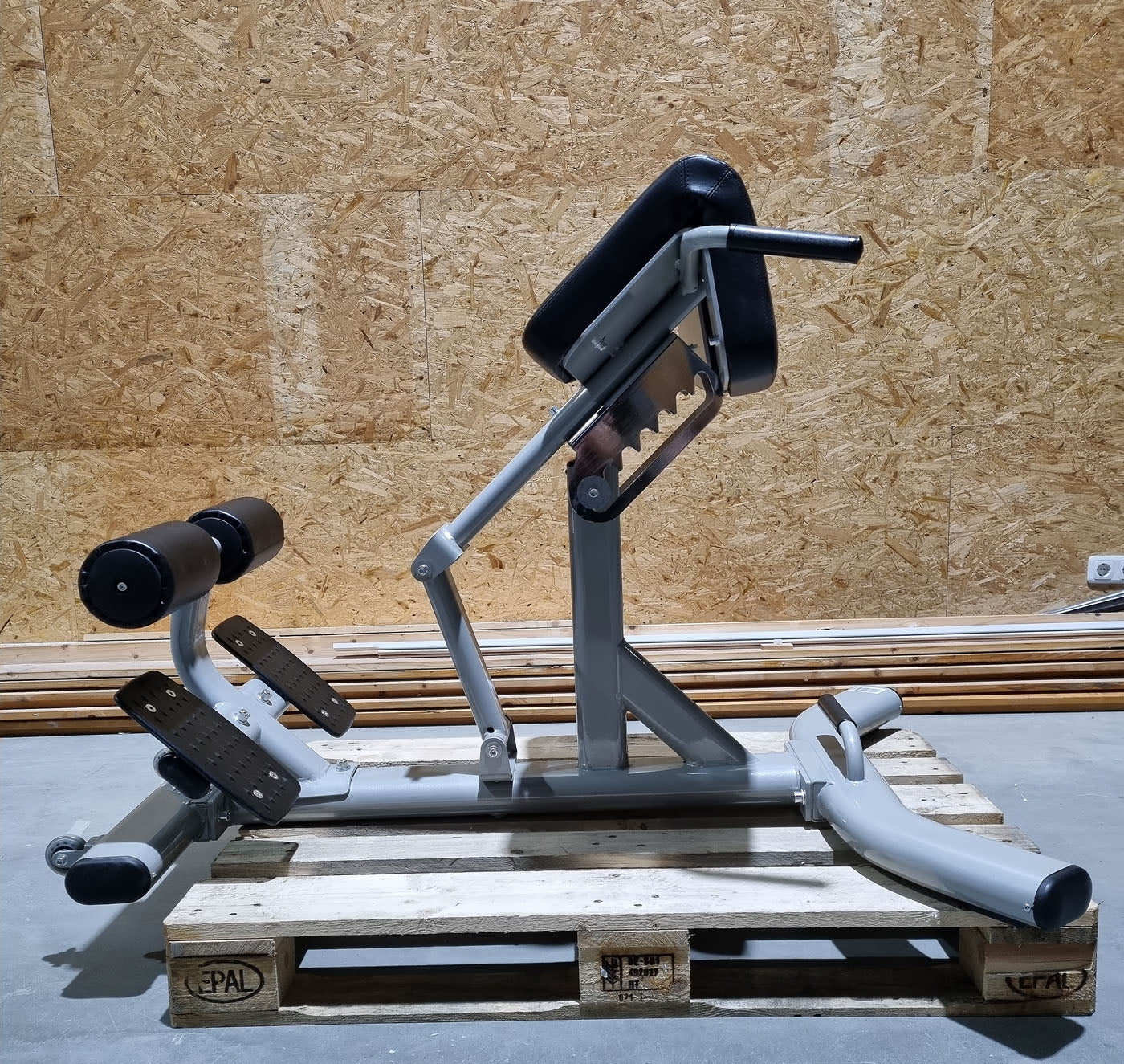 DankSport Rückenstreckerbank verstellbar - Hyperextension 45° - Back Extension - Silber und Schwarz - NEU