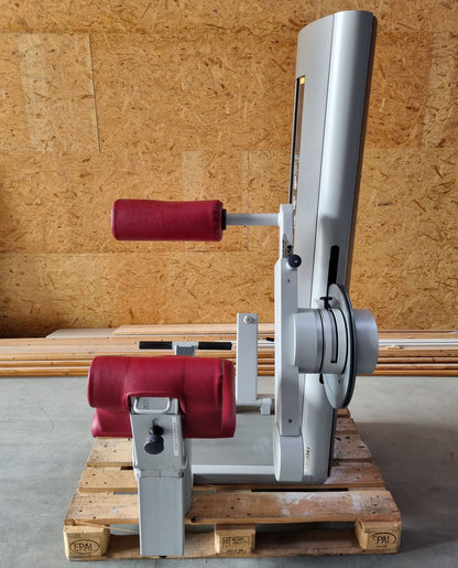 Frei Genius Eco Rückenstreckermaschine, Hyperextension, Rückenmaschine Lower Back, Rahmenfarbe Silber, Polsterfarbe Rot, gebraucht - überholter Zustand