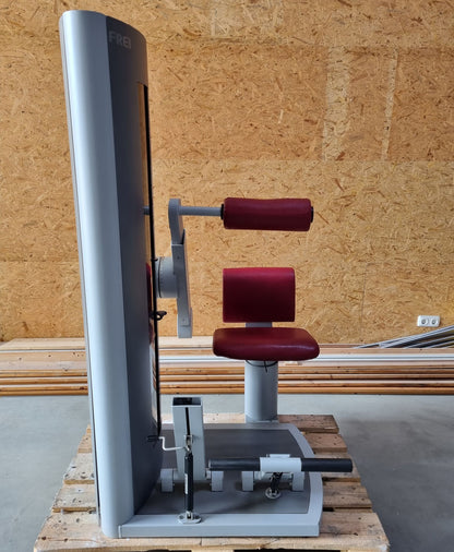 Frei Genius Eco Rückenstreckermaschine, Hyperextension, Rückenmaschine Lower Back, Rahmenfarbe Silber, Polsterfarbe Rot, gebraucht - überholter Zustand