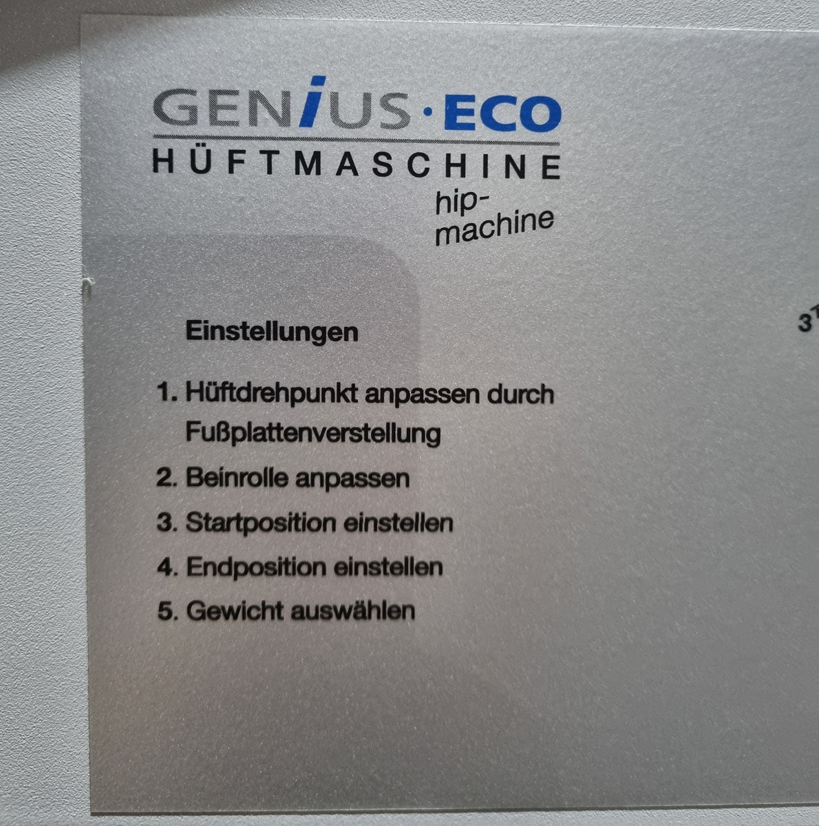Frei Genius Eco hip machine, hip pendulum, hip machine, multi hip, kick machine, frame color silver, used - refurbished condition