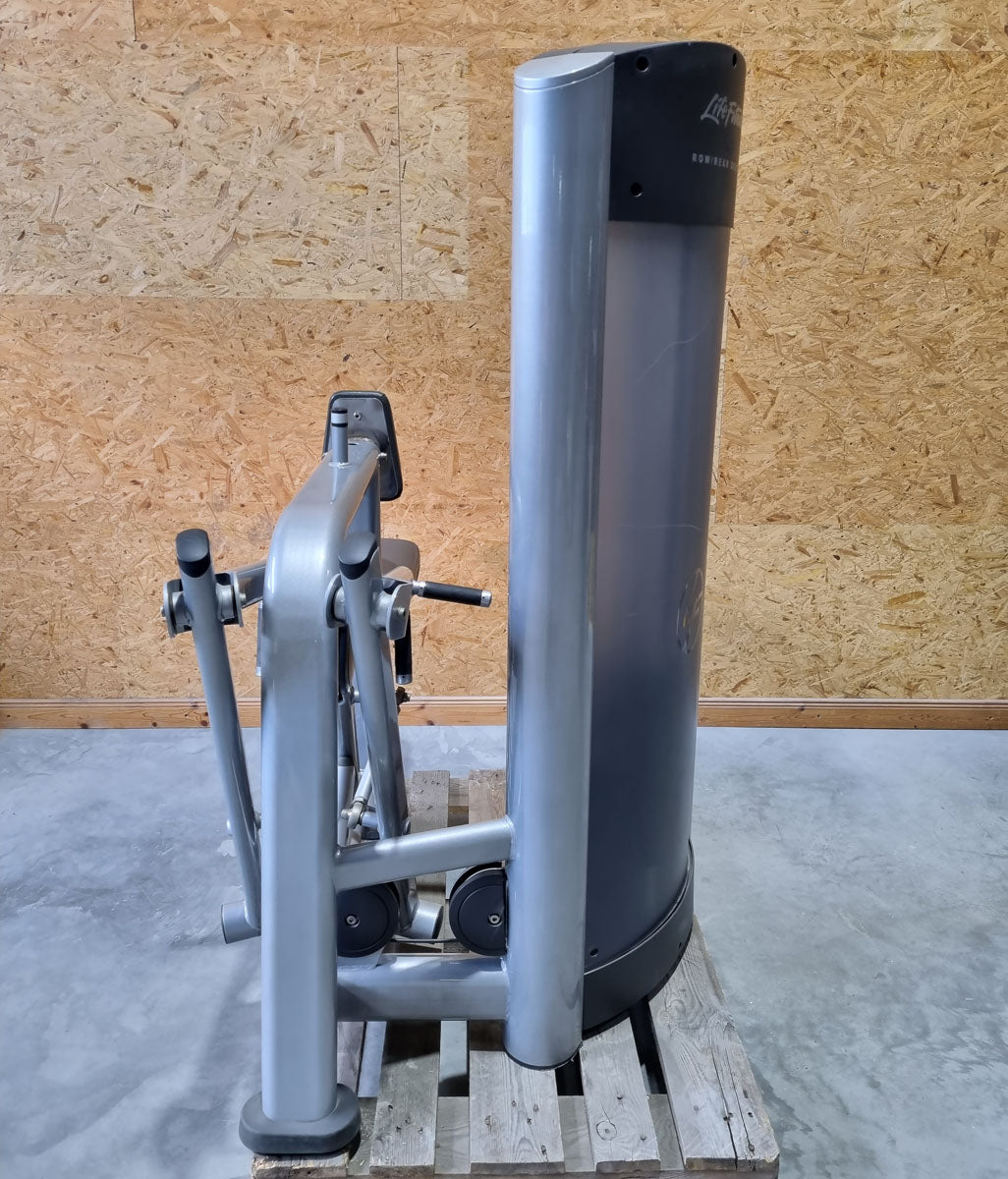 Life Fitness Rudern mit Bruststütze, Row - Rear Deltoid, Signature Series, 145kg Gewichtsblock, Rahmenfarbe Silber, gebraucht - überholter Zustand