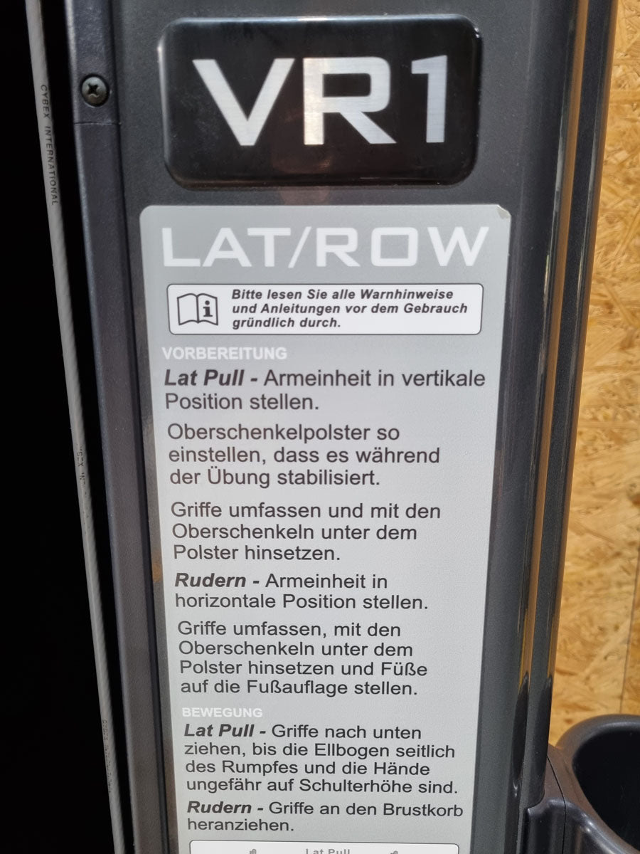 Cybex VR1 Lat-Row Latzug und Rudern - 2 in 1 Kombigerät - drehbare Griffe, Rahmen Anthrazit, gebraucht - überholter Zustand