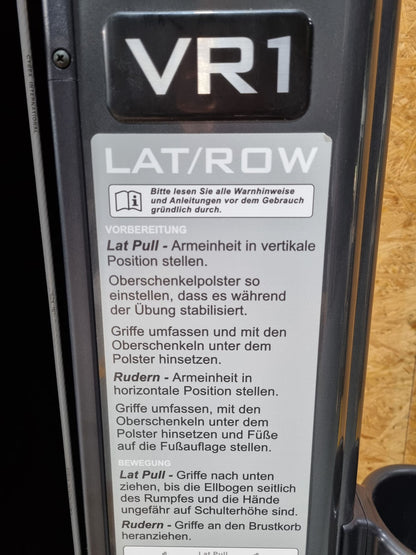 Cybex VR1 Lat-Row Latzug und Rudern - 2 in 1 Kombigerät - drehbare Griffe, Rahmen Anthrazit, gebraucht - überholter Zustand