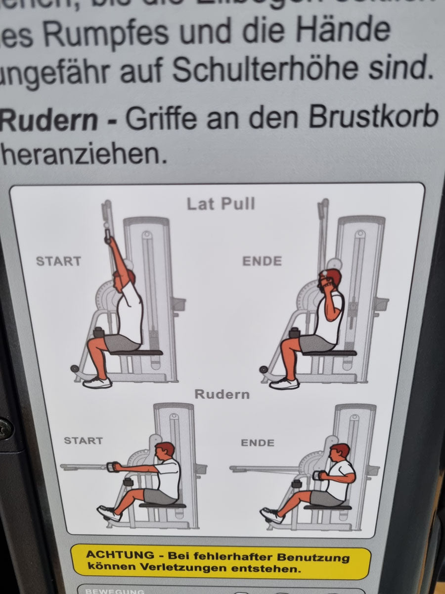 Cybex VR1 Lat-Row Latzug und Rudern - 2 in 1 Kombigerät - drehbare Griffe, Rahmen Anthrazit, gebraucht - überholter Zustand