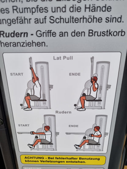 Cybex VR1 Lat-Row Latzug und Rudern - 2 in 1 Kombigerät - drehbare Griffe, Rahmen Anthrazit, gebraucht - überholter Zustand