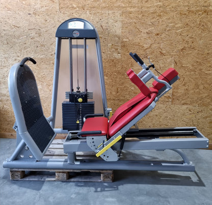 Proxomed Funktionsstemme Compass 530, Beinpresse verstellbar, MPG, Reha, Rahmenfarbe Silber, Polsterfarbe Rot, gebraucht - überholter Zustand