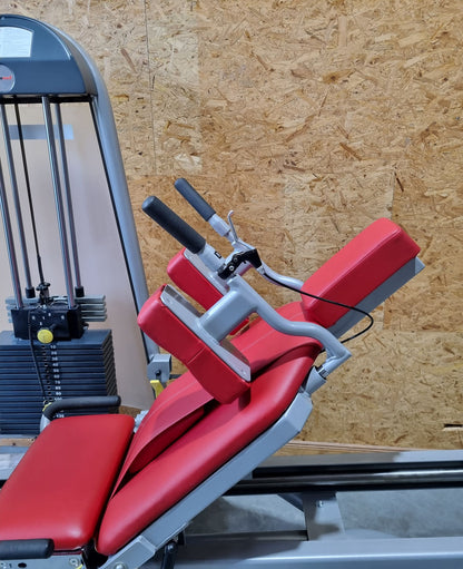 Proxomed Funktionsstemme Compass 530, Beinpresse verstellbar, MPG, Reha, Rahmenfarbe Silber, Polsterfarbe Rot, gebraucht - überholter Zustand