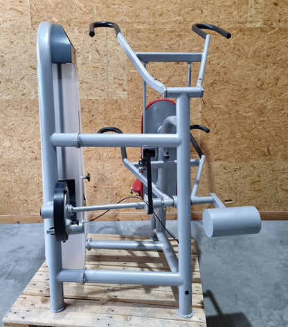 Proxomed Schulterblattfixator Stützstemme Kombi, Compass 530, Latzug und Dips 2 in 1 Kombigerät, MPG, Reha, Rahmenfarbe Silber, Polsterfarbe Rot, gebraucht - überholter Zustand