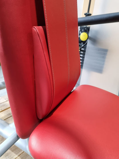 Proxomed Schulterblattfixator Stützstemme Kombi, Compass 530, Latzug und Dips 2 in 1 Kombigerät, MPG, Reha, Rahmenfarbe Silber, Polsterfarbe Rot, gebraucht - überholter Zustand