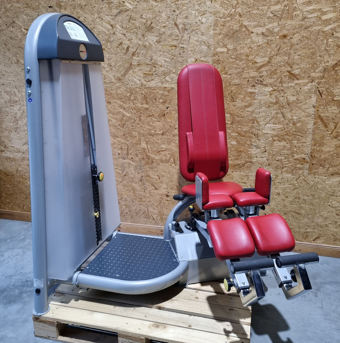 Proxomed Ab-Adduktor Kombi, Compass 530, Abduktoren und Adduktoren 2 in 1 Kombigerät, MPG, Reha, Rahmenfarbe Silber, Polsterfarbe Rot, gebraucht - überholter Zustand