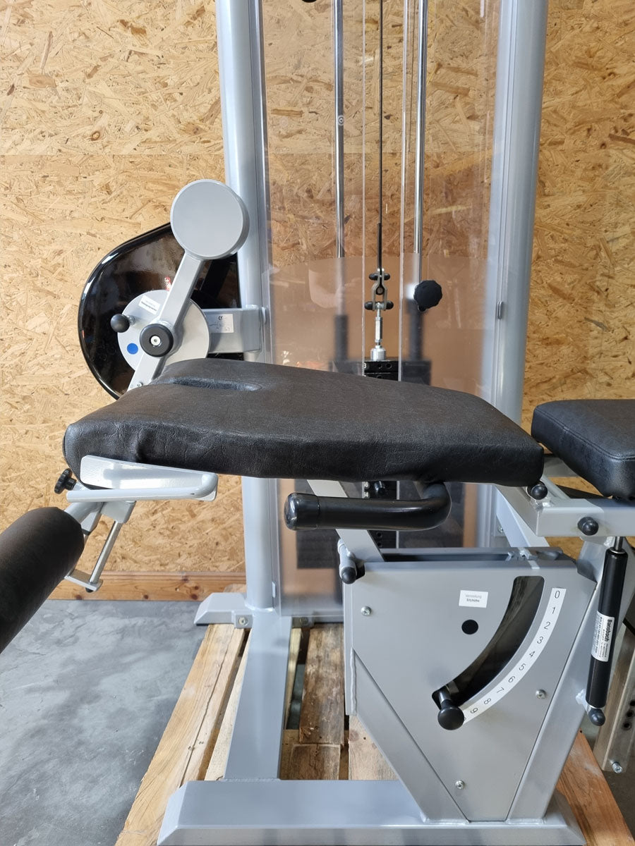 Physio&amp;Sports Leg Extension and Leg Curl Combo, Pro Line, 2 in 1 Combo, MPG, Rehab, Silver, Used - Refurbished Condition