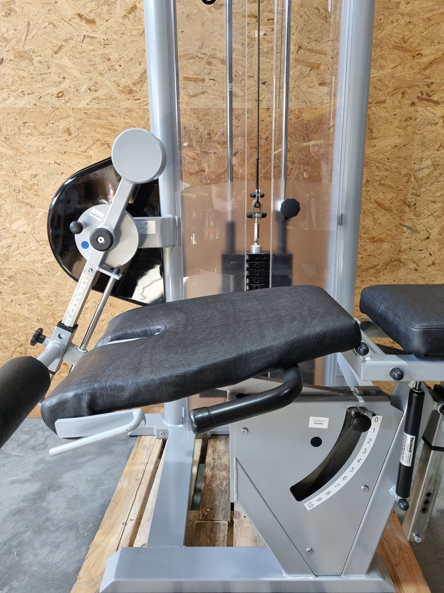 Physio&amp;Sports Leg Extension and Leg Curl Combo, Pro Line, 2 in 1 Combo, MPG, Rehab, Silver, Used - Refurbished Condition