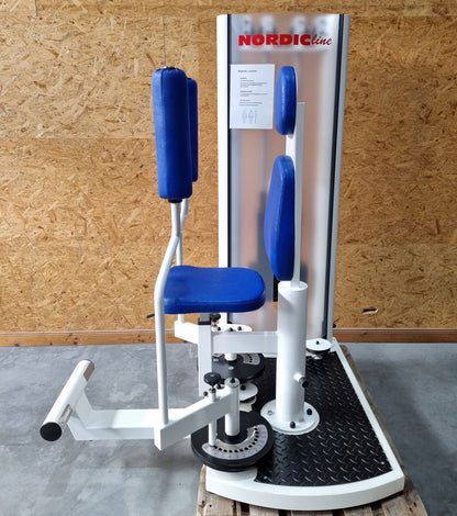 Pego Sport NordicLine Butterfly and Butterfly Reverse - 2 in 1 combination machine, Butterfly - Press Back Combo, Fly and Rear Delt, frame color white, upholstery color blue, used - refurbished condition