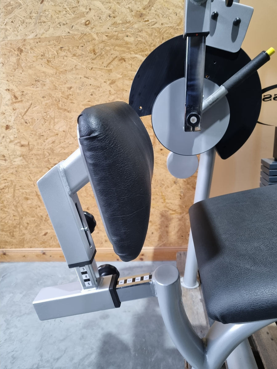 Proxowell/Proxomed Rückenstrecker-beuger Kombi Compass 530, Hyperextension und Bauchmaschine 2 in 1 Kombigerät, 100kg Gewichtsblock mit Feingewicht Abstufung, Rahmenfarbe Silber, gebraucht - überholter Zustand